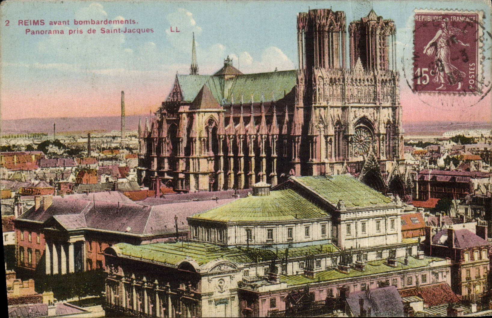 CPA Reims Avant Bombardements Panorama Prise De Saint Jacques