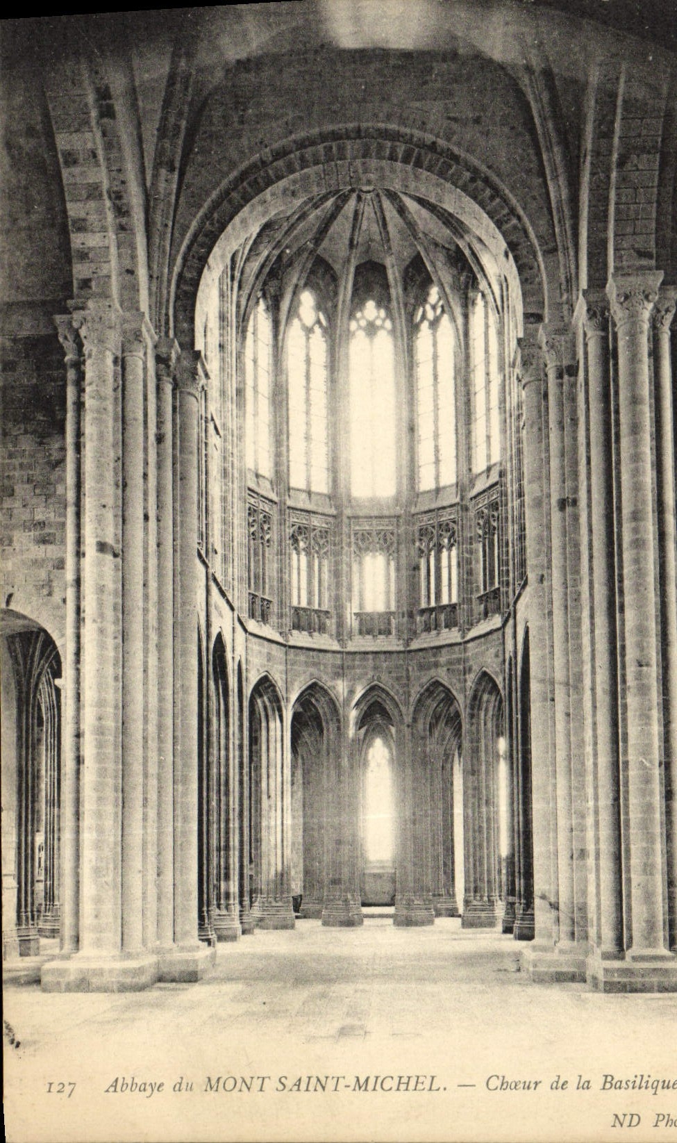 VINTAGE POSTCARD Abbey Of Mont Saint Michel the Chorus Of the Basilica