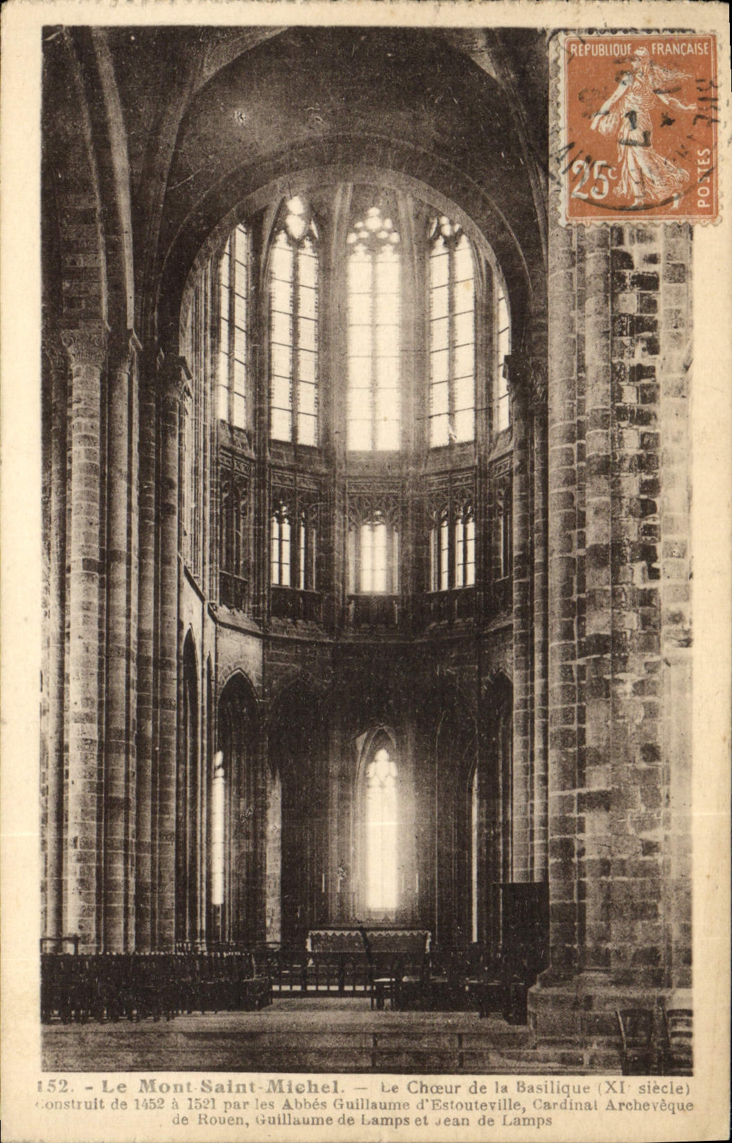 CPA Le Mont Saint Michel Le Choeur De La Basilique