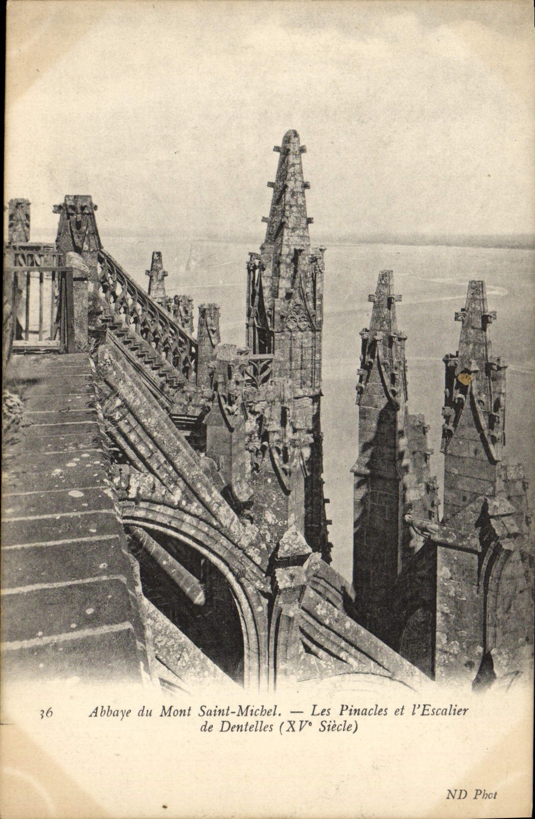 VINTAGE POSTCARD Abbey Of Mont Saint Michel the Pinnacles And the Lace Staircase