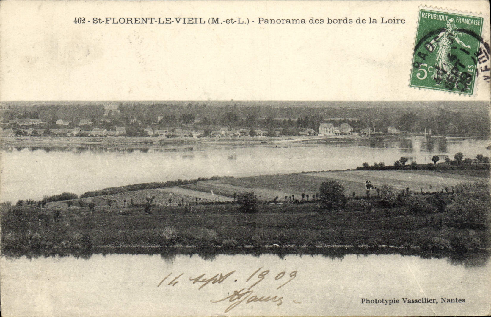 St Florent de la POSTAL de la VENDIMIA el viejo panorama de los bordes del Loire