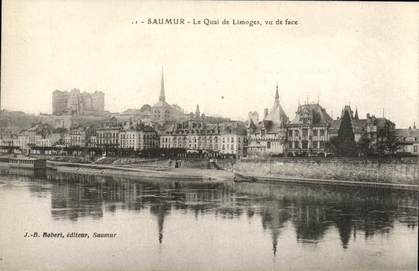 POSTAL Saumur de la VENDIMIA el Quay de Limoges visto de cara