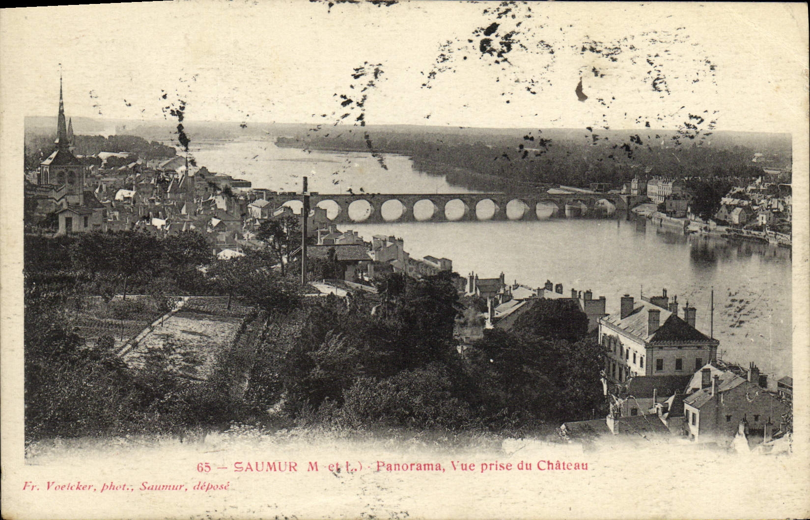 VINTAGE POSTCARD Saumur Panorama Seen from of the Castle