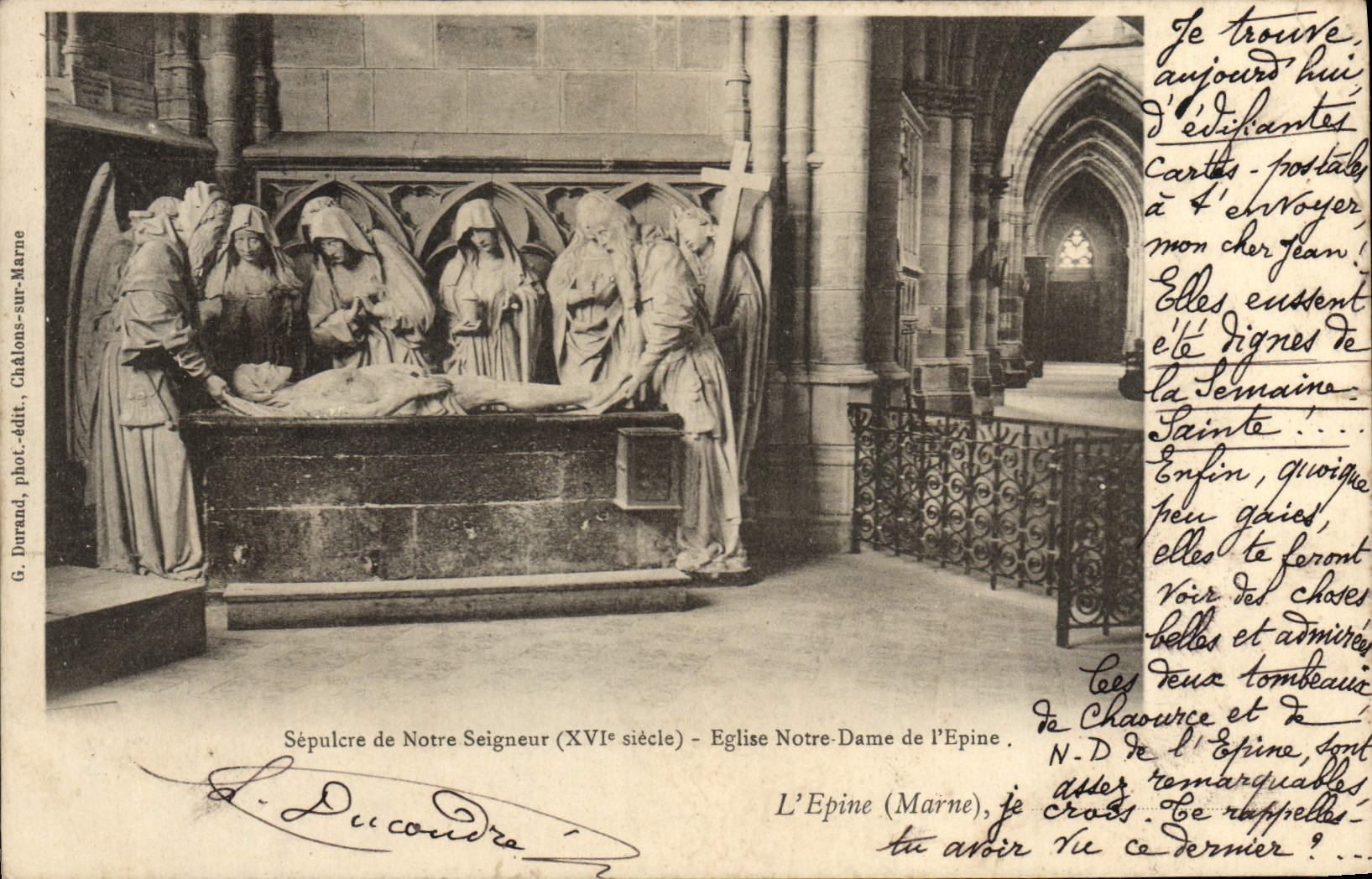 VINTAGE POSTCARD Lepine Sepulchre of Our Lord Notre Dame Church of the Spine