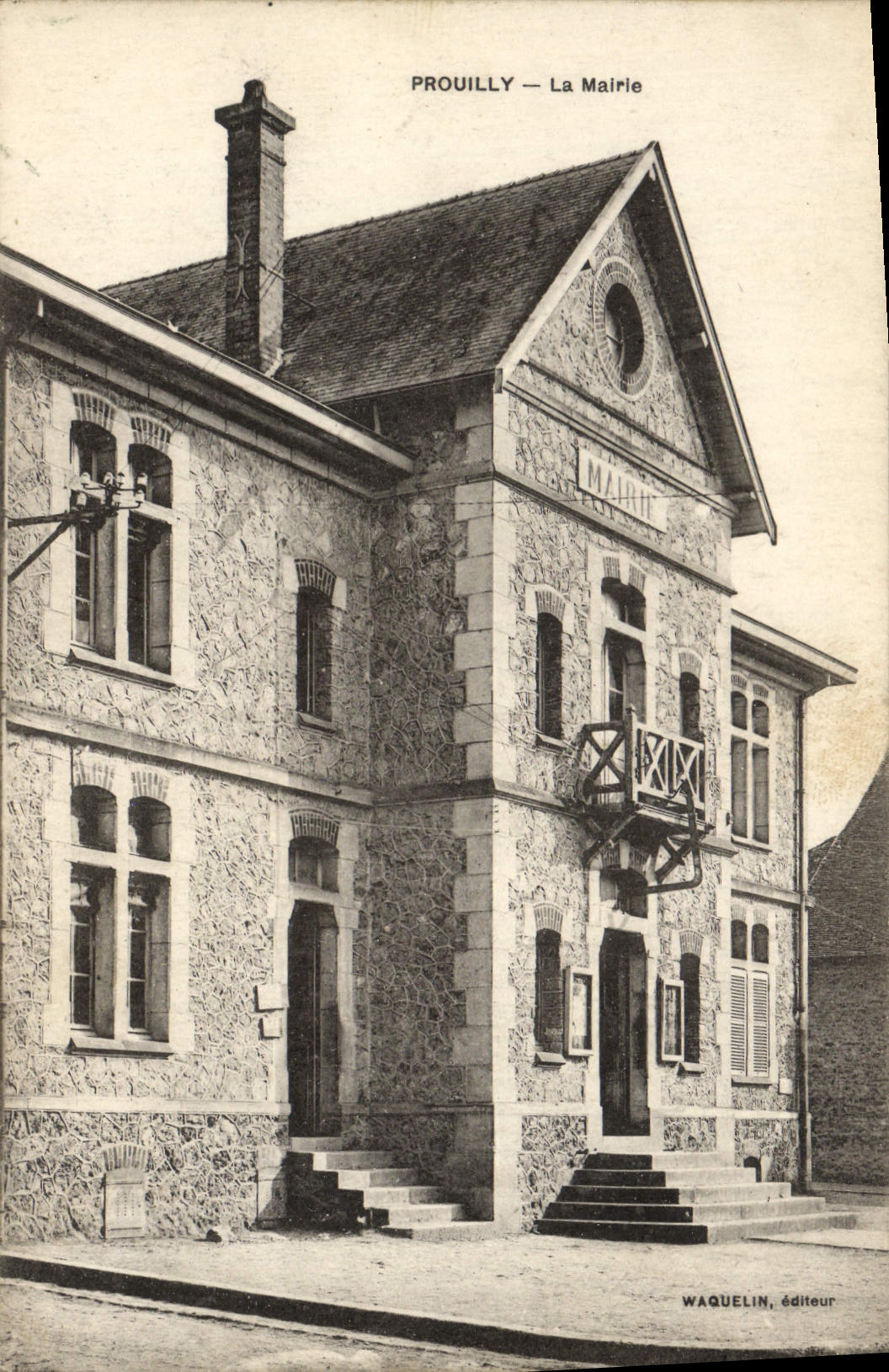 VINTAGE POSTCARD Prouilly the town hall