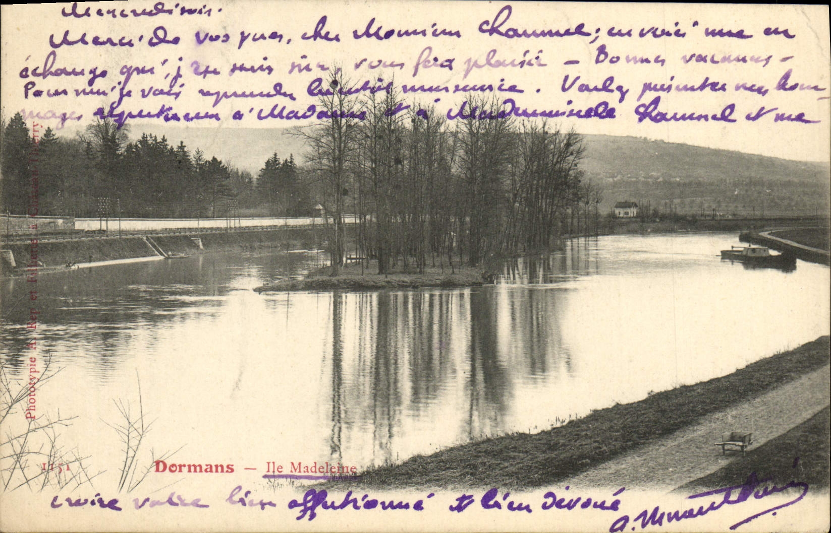 VINTAGE POSTCARD Dormans Island Madeleine