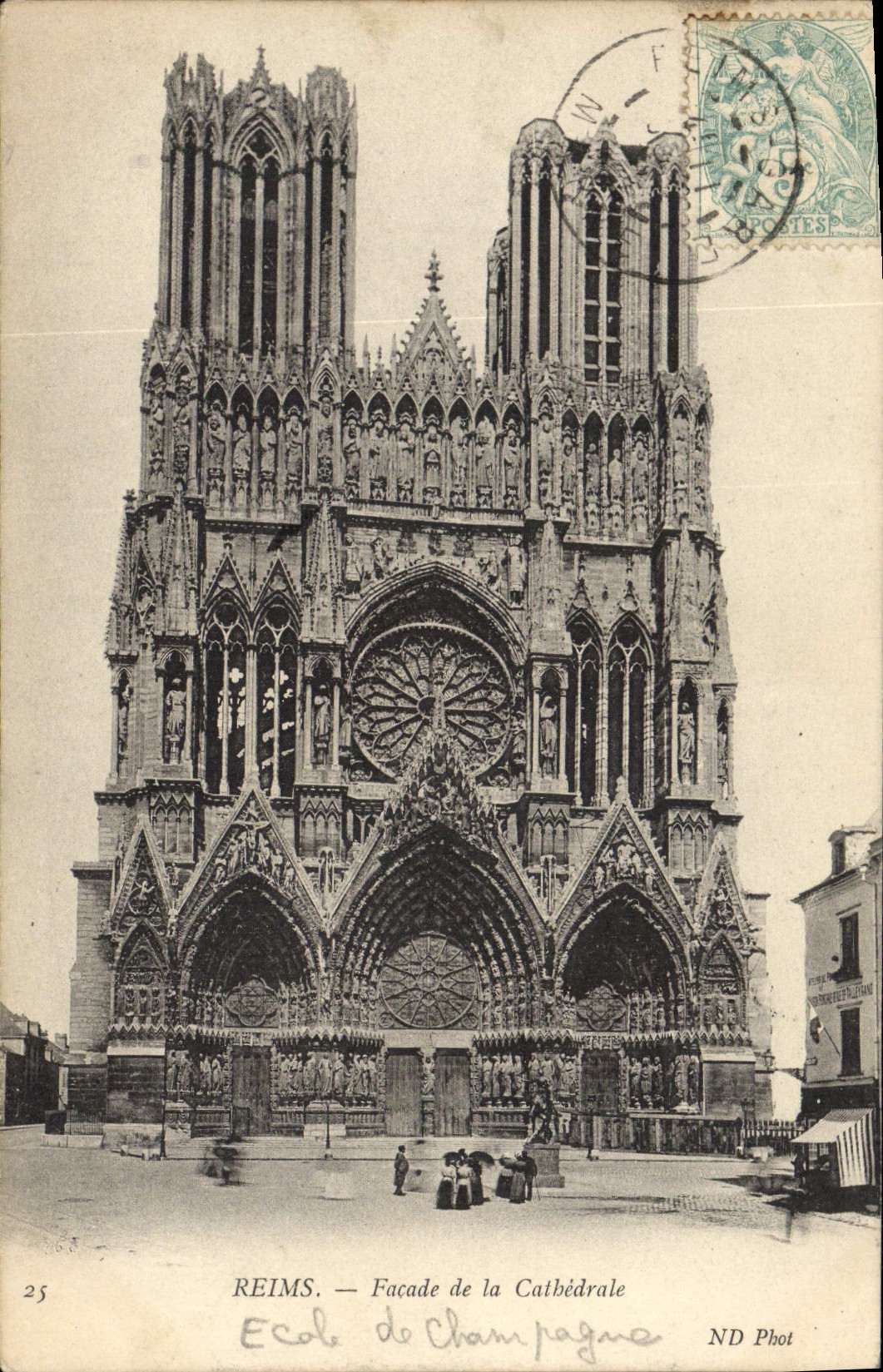 CPA Reims Facade de la Cathedrale