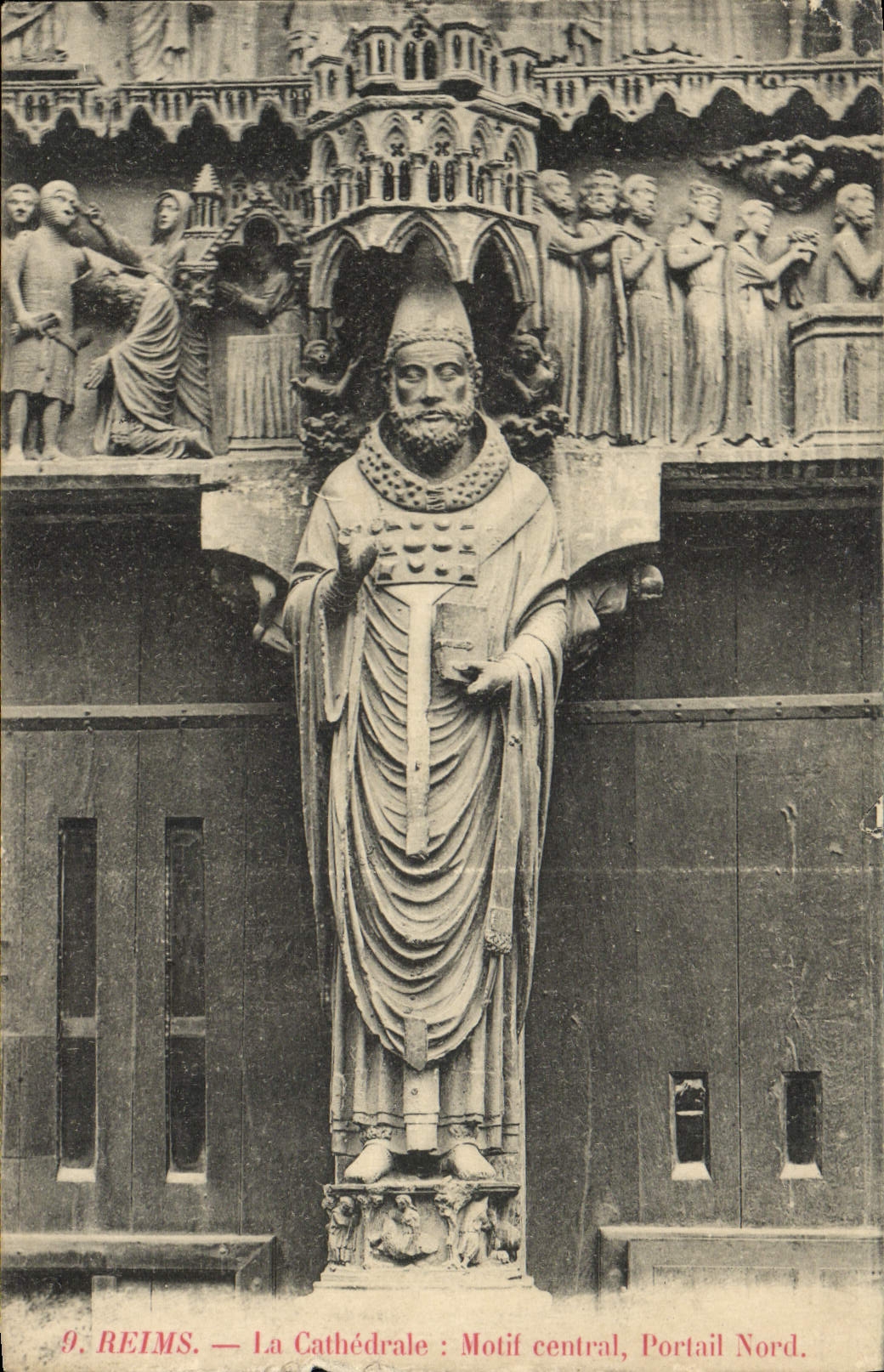 CPA Reims La Cathedrale Motif Central Portail Nord