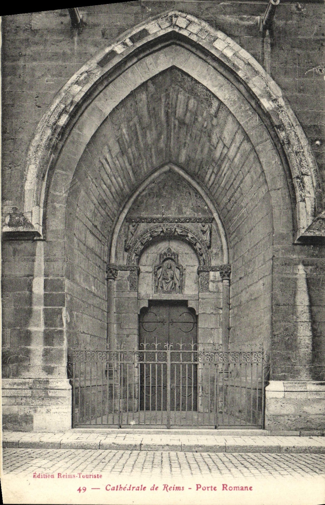 CPA Reims La Cathedrale Porte Romane