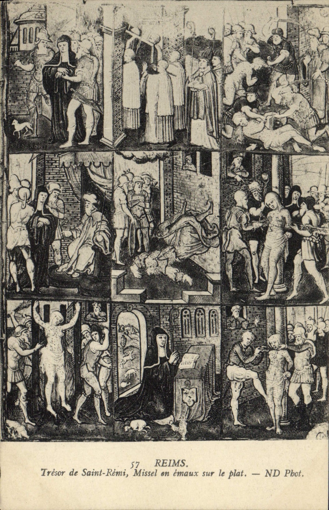 VINTAGE POSTCARD Rheims Treasure of Saint Remi Missal out of enamels on the dish