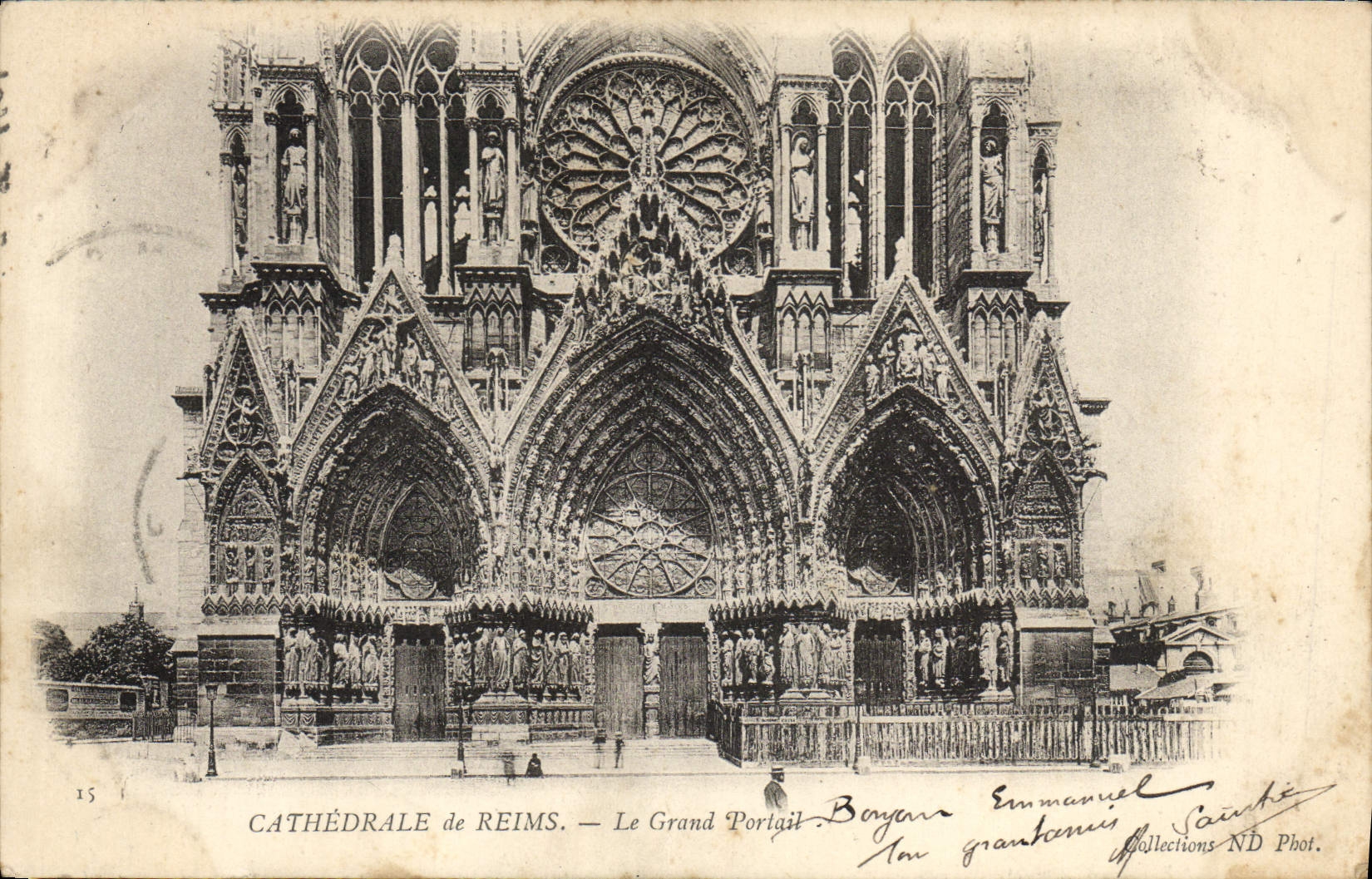 CPA Reims Cathedrale Le Grand Portail
