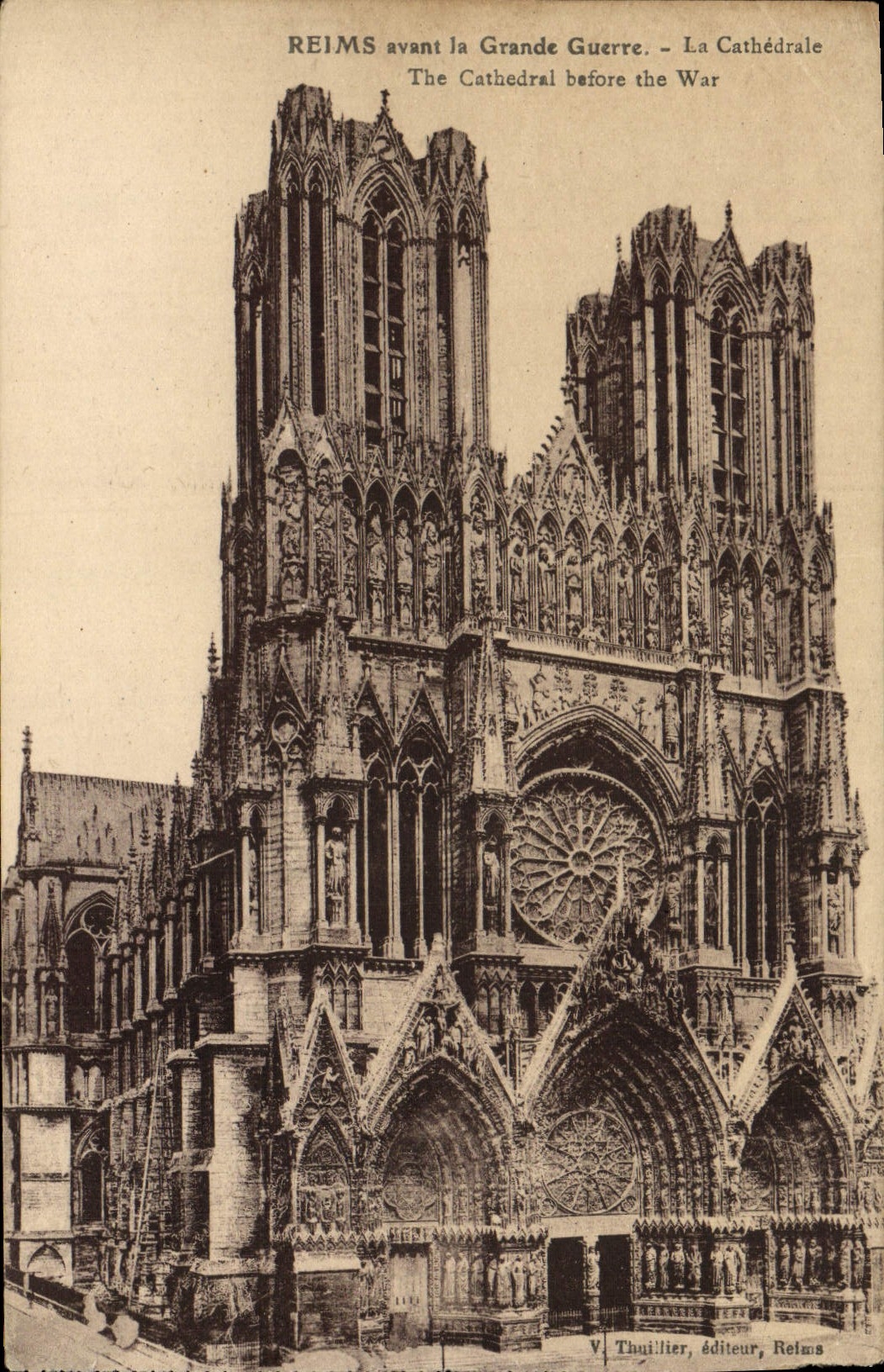 CPA Reims La Grande Guerre La Cathedrale