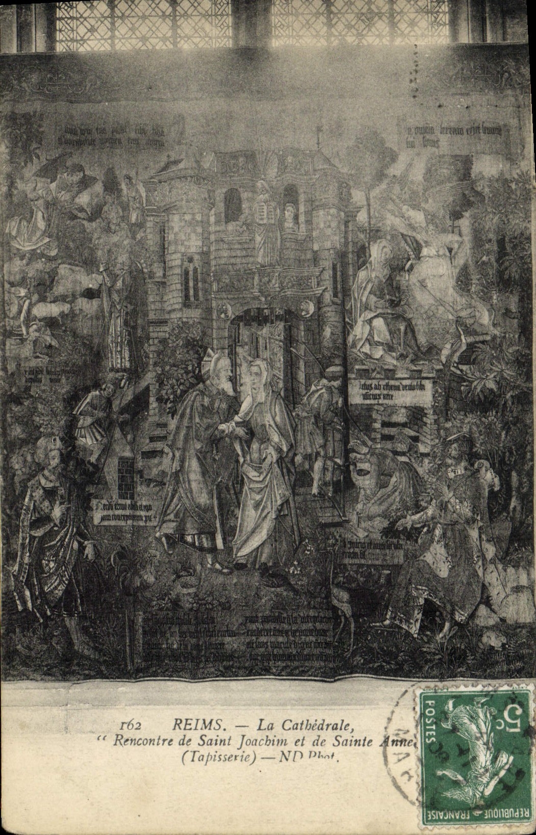 VINTAGE POSTCARD Rheims the Cathedral Meets of Joachim Saint and Sainte Anne Tapisserie