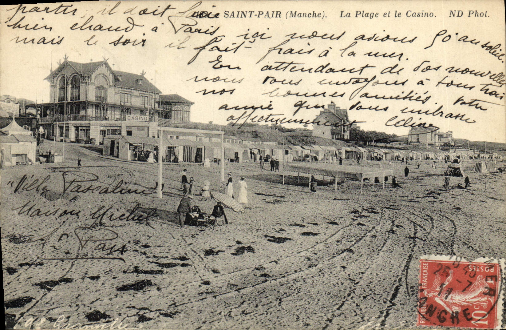 VINTAGE POSTCARD Holy Par the Beach and the Casino