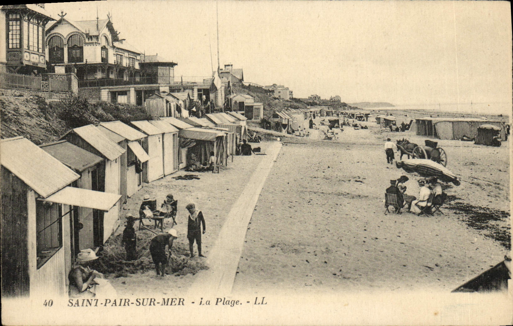 VINTAGE POSTCARD Holy Par On Sea the Beach Children