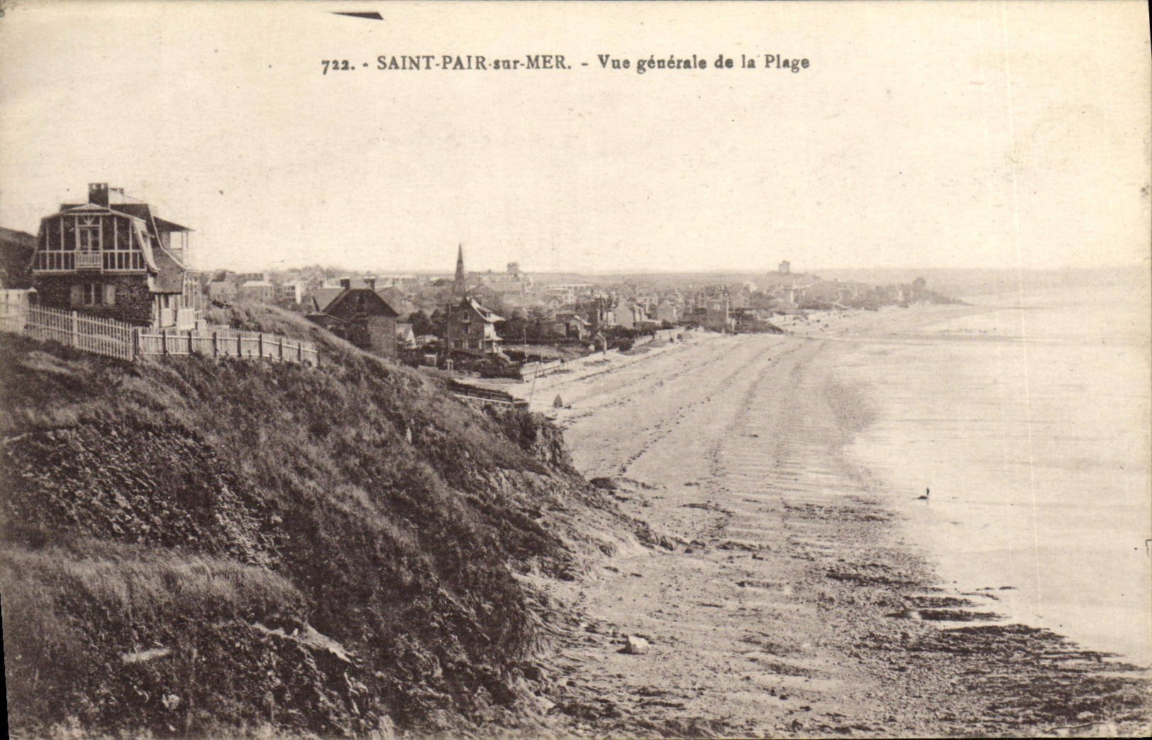 VINTAGE POSTCARD Holy Par on Sea View of the beach