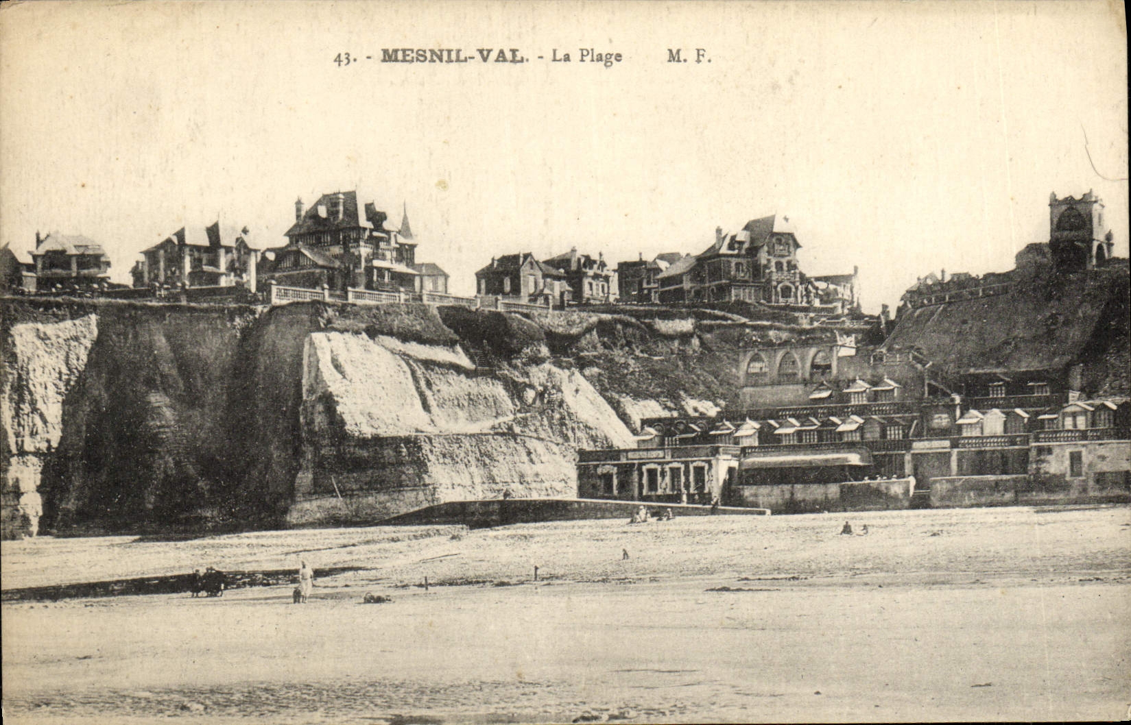 VINTAGE POSTCARD Mesnil Valley the Beach