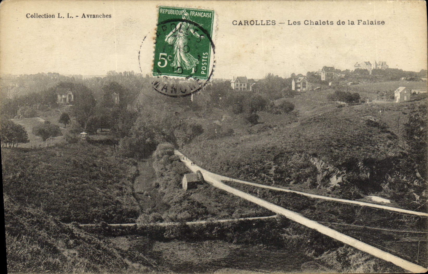 VINTAGE POSTCARD Carolles Country cottages of Cliff