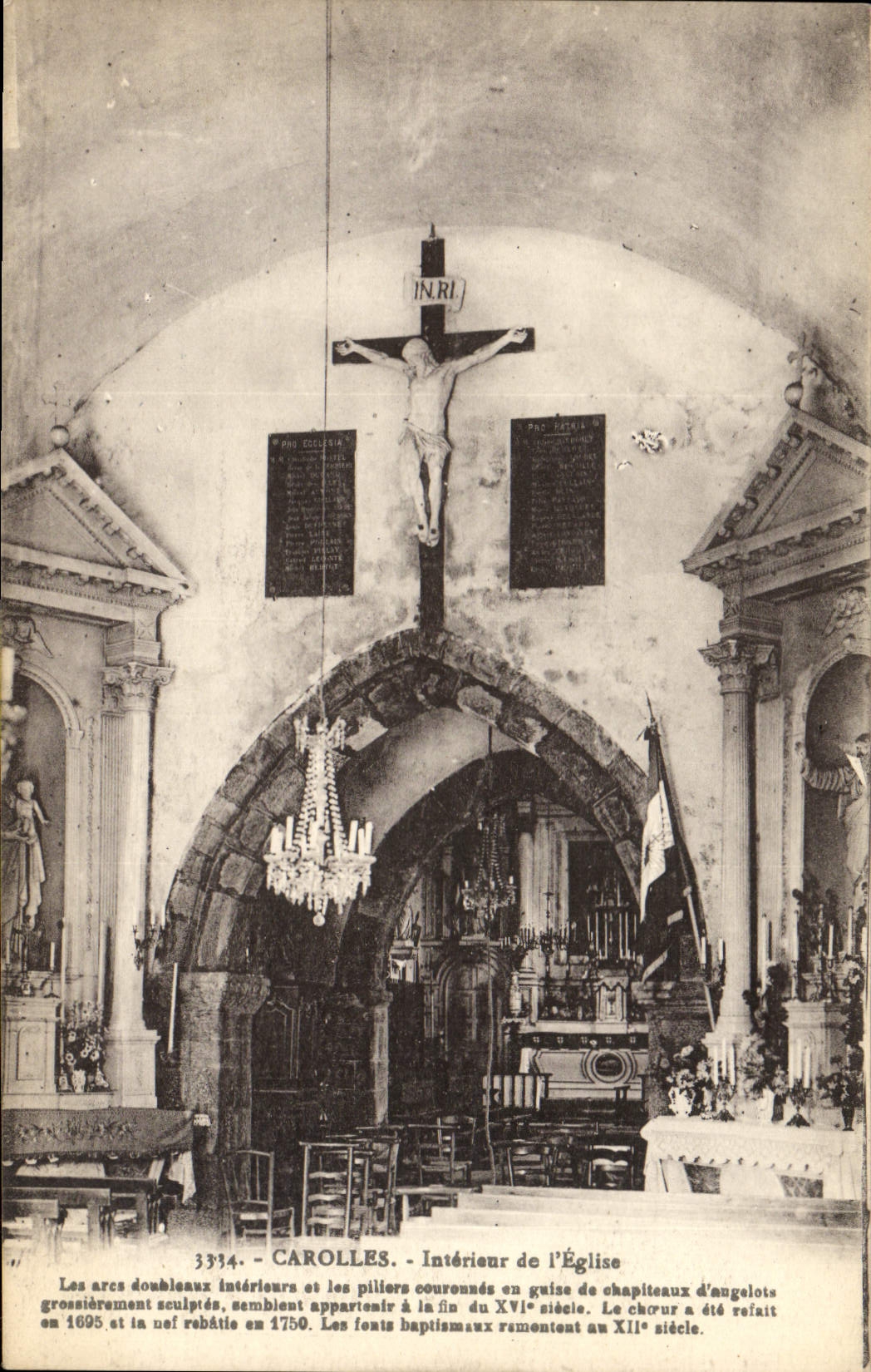 CPA Carolles Interieur de L'Eglise