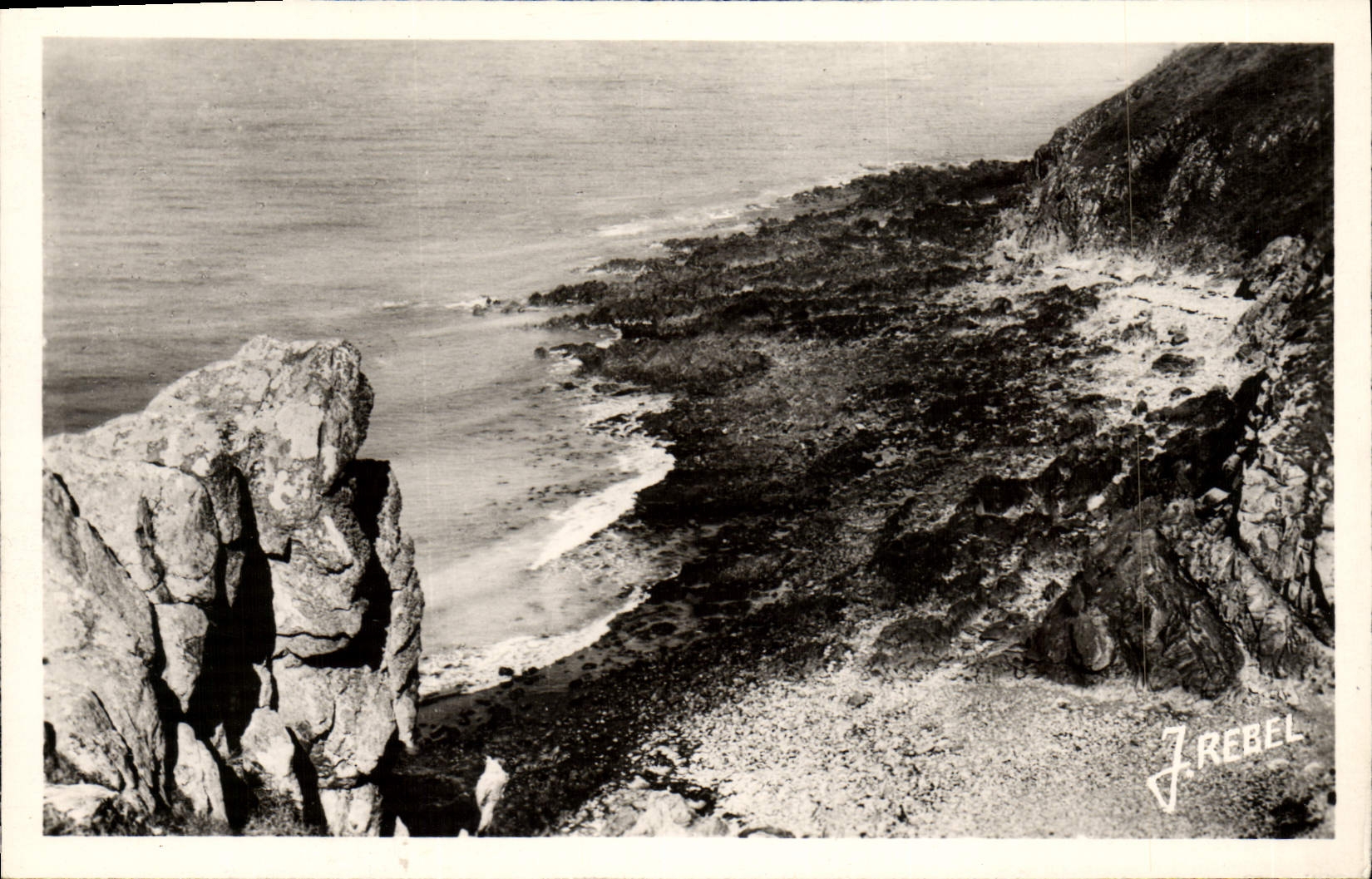 VINTAGE POSTCARD Carolles the Port of Lude Taken of the Rock of Napoleon