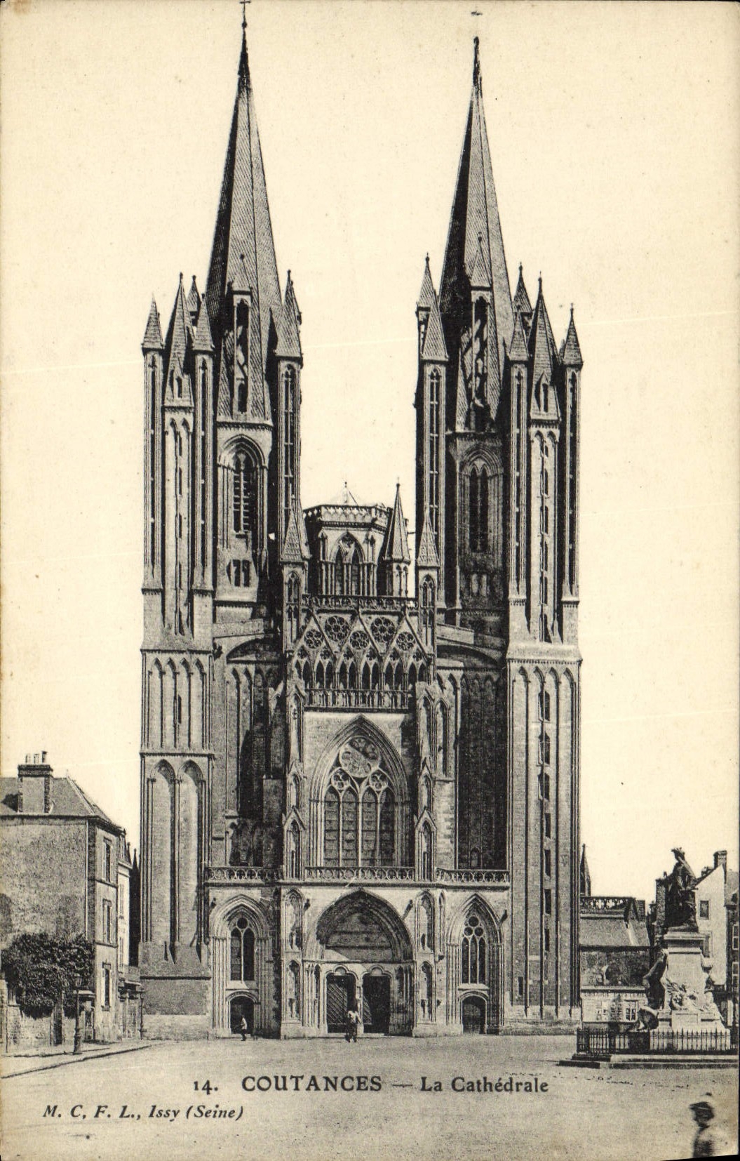 VINTAGE POSTCARD Coutances the Cathedral