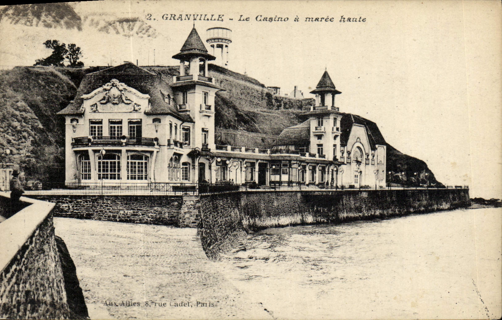 CPA Granville Le Casino A Maree Haute