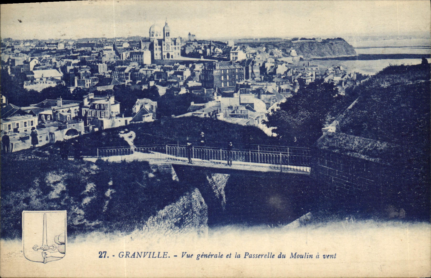 Opinión de Granville de la POSTAL de la VENDIMIA y la pasarela del molino de viento