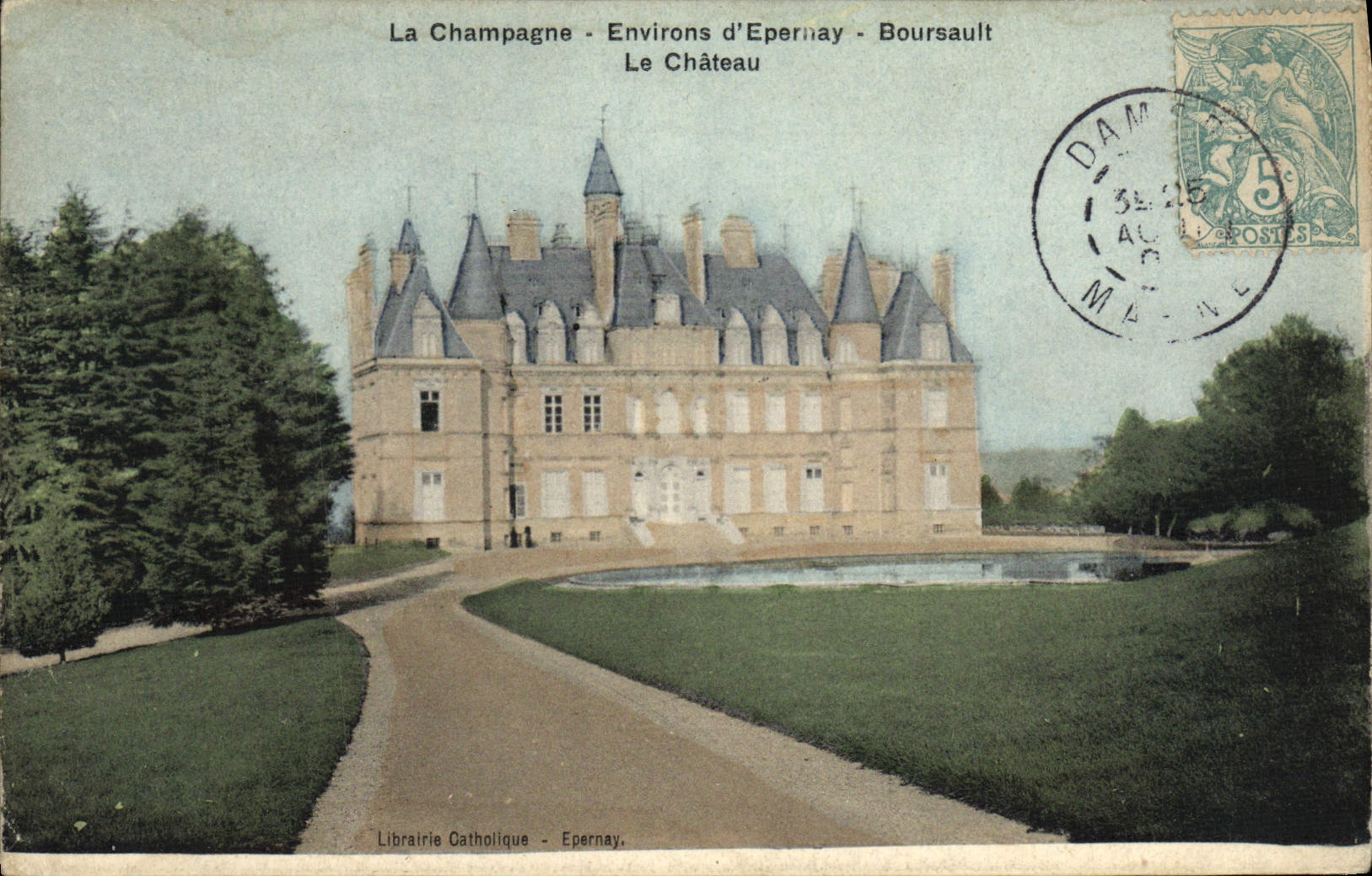 VINTAGE POSTCARD Surroundings of Epernay Boursault the castle