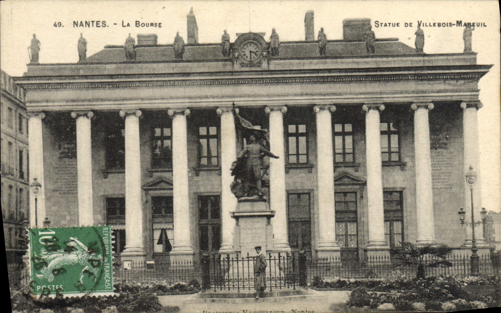 VINTAGE POSTCARD Nantes the Stock Exchange Rules De Villebois Mareuil