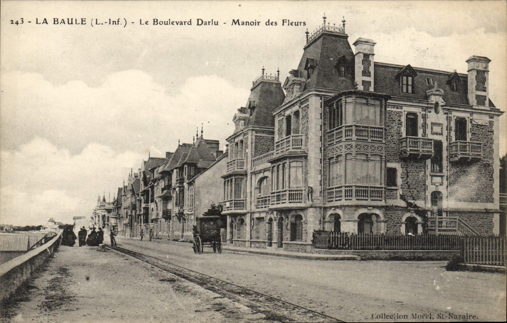 VINTAGE POSTCARD La Baule the Boulevard Darlu Manor Of the Flowers