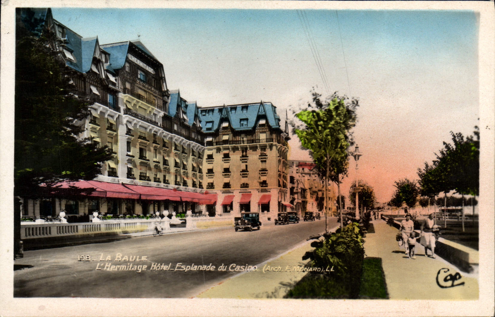 VINTAGE POSTCARD La Baule the Hermitage Hotel Esplanade Of the Casino
