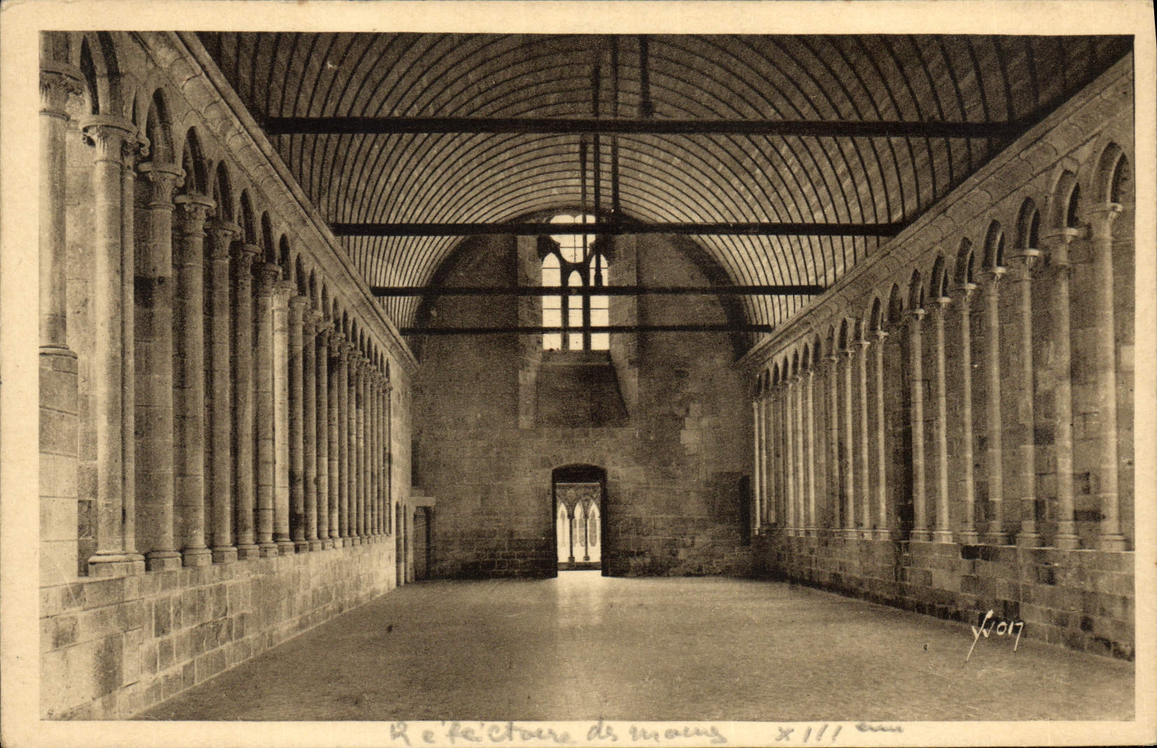 CPA Le Mont Saint Michel abbaye Refectoire Des Moines