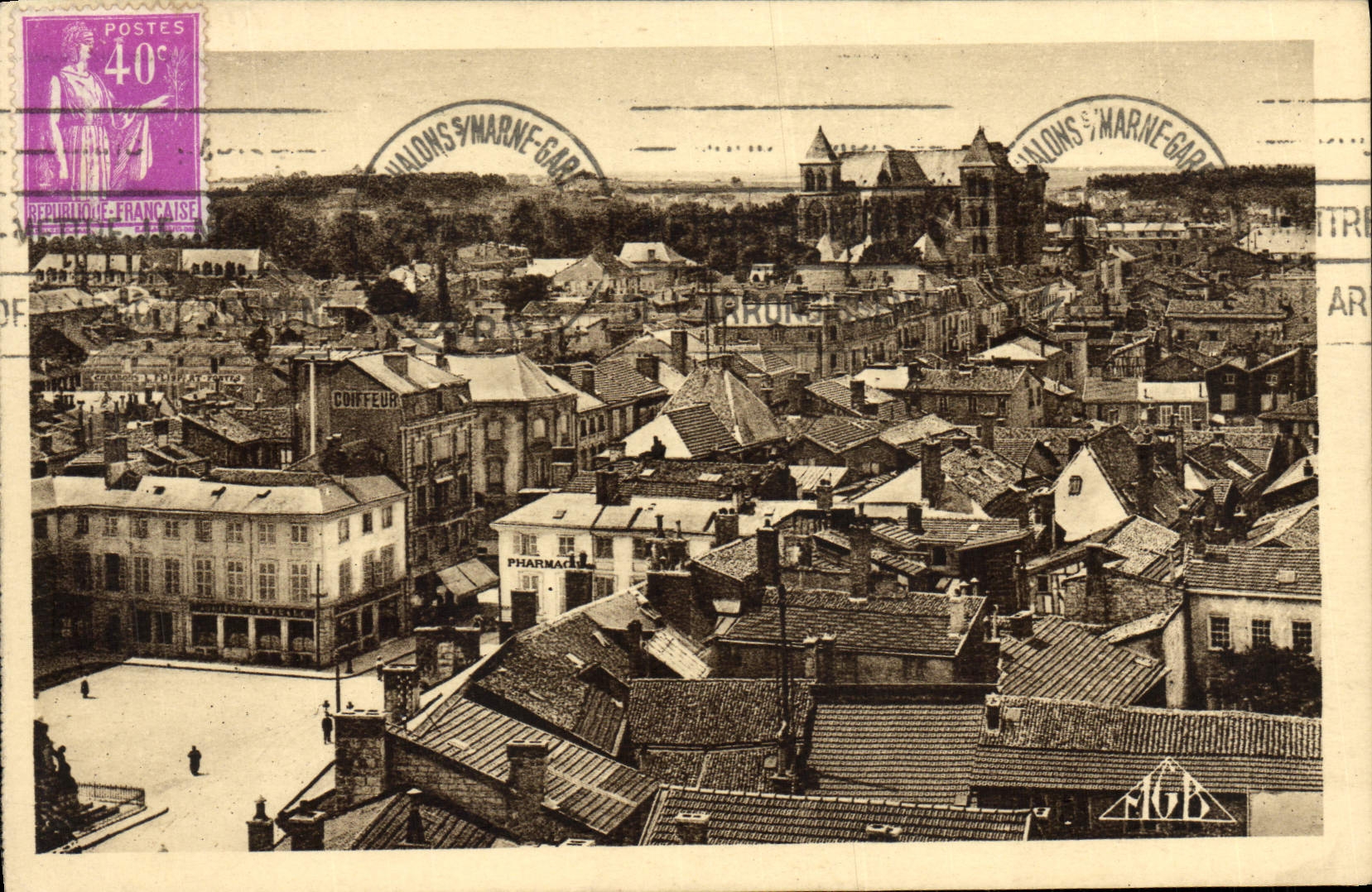 VINTAGE POSTCARD Trawl-nets On the Marne View Pharmacy