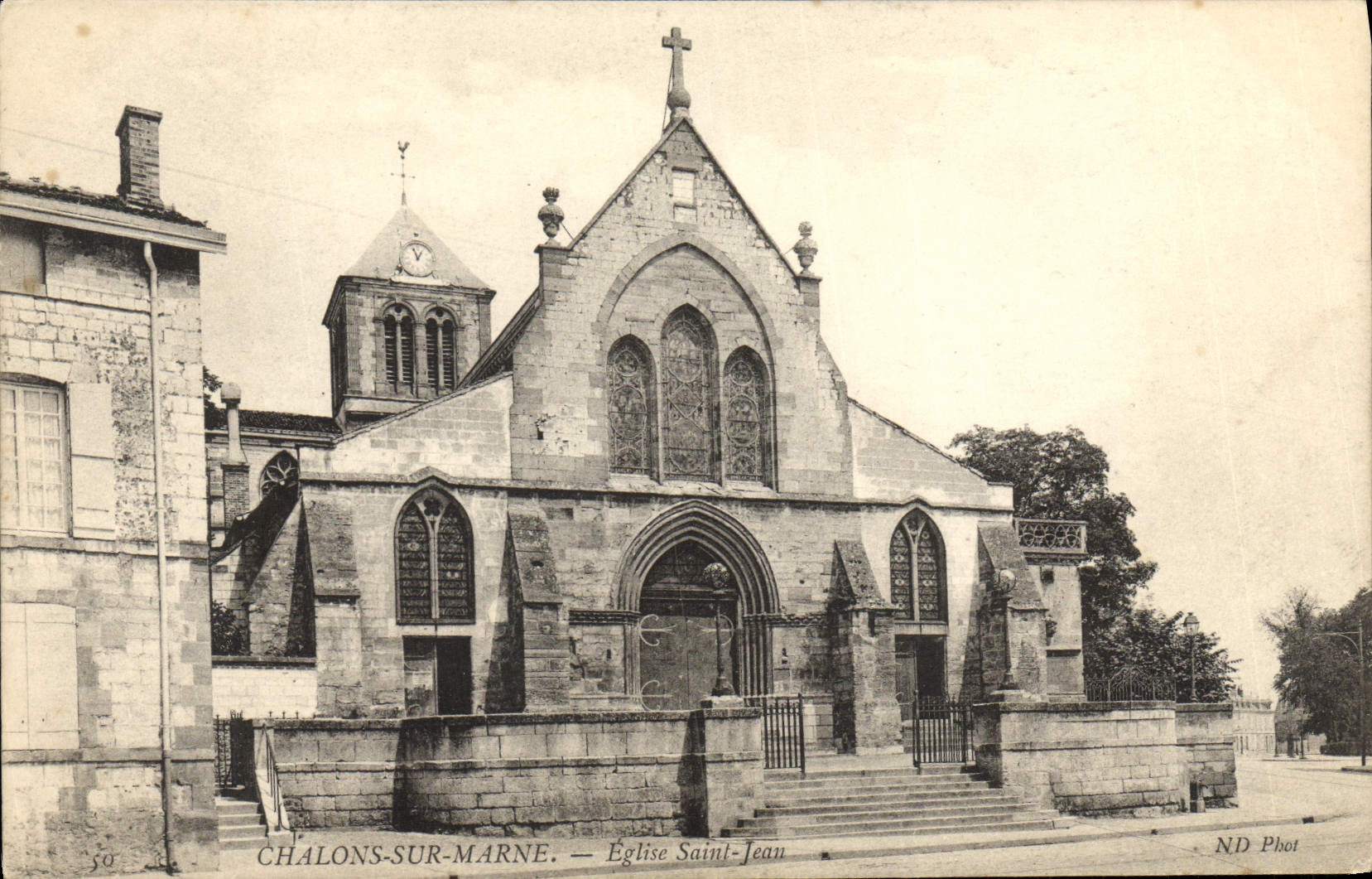 VINTAGE POSTCARD Trawl-nets On the Marne Church Jean Saint