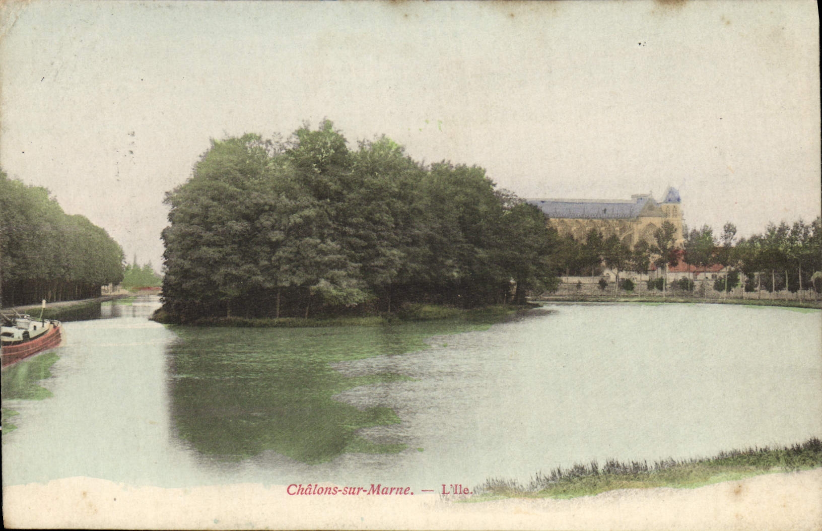 VINTAGE POSTCARD Trawl-nets On the Marne the island