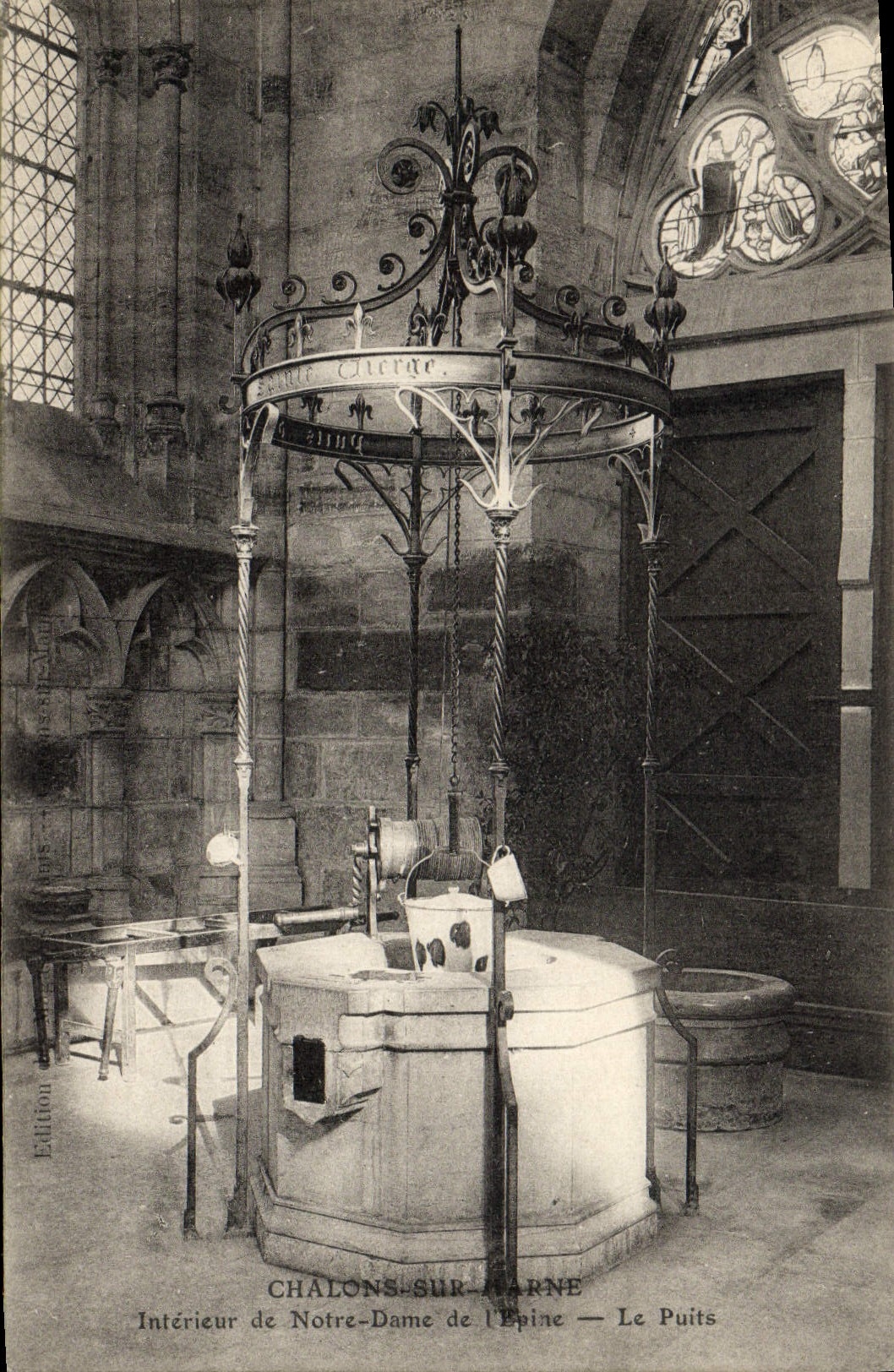 VINTAGE POSTCARD trawl-nets On the Marne Interior Of Notre Dame Of the Spine the Well