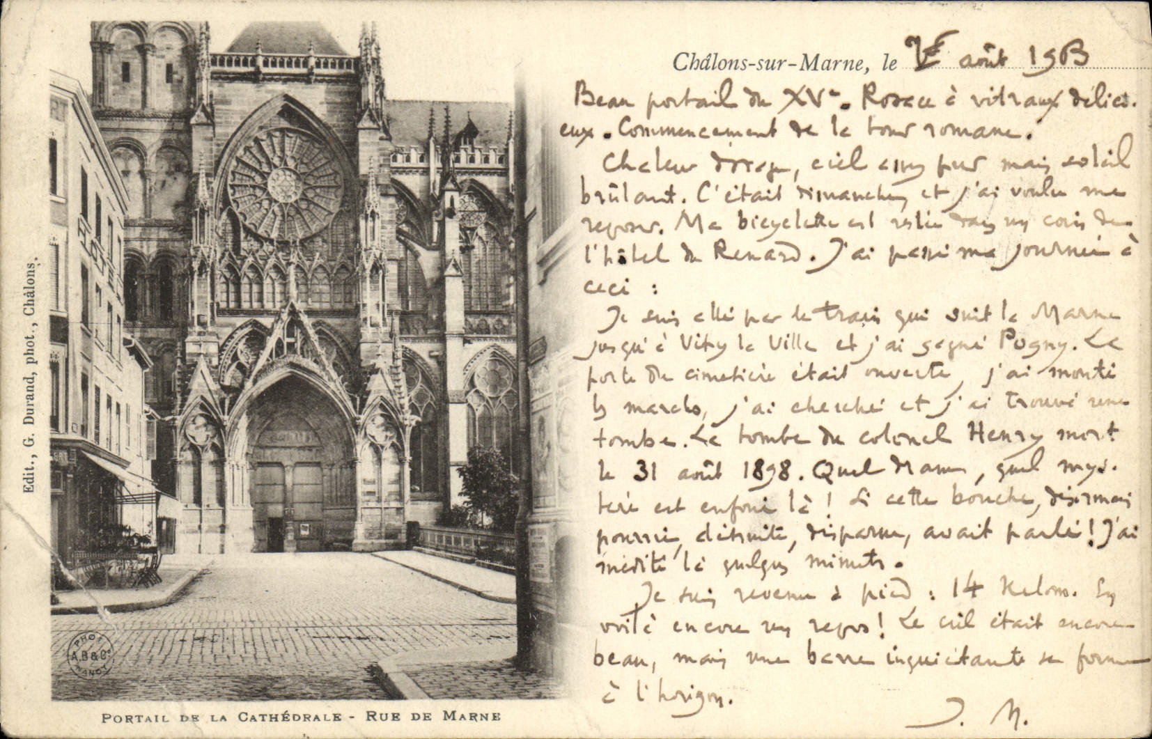 VINTAGE POSTCARD Trawl-nets On the Marne the Gate Of the Cathedral Street Of the Marne