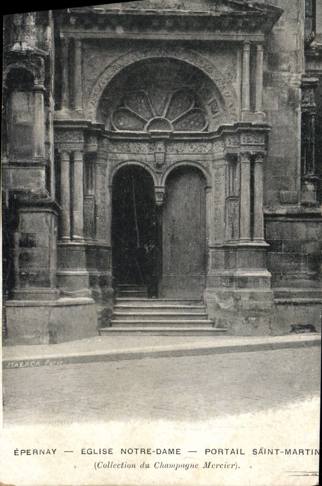 VINTAGE POSTCARD Epernay Church Notre Dame Holy Gate Martin