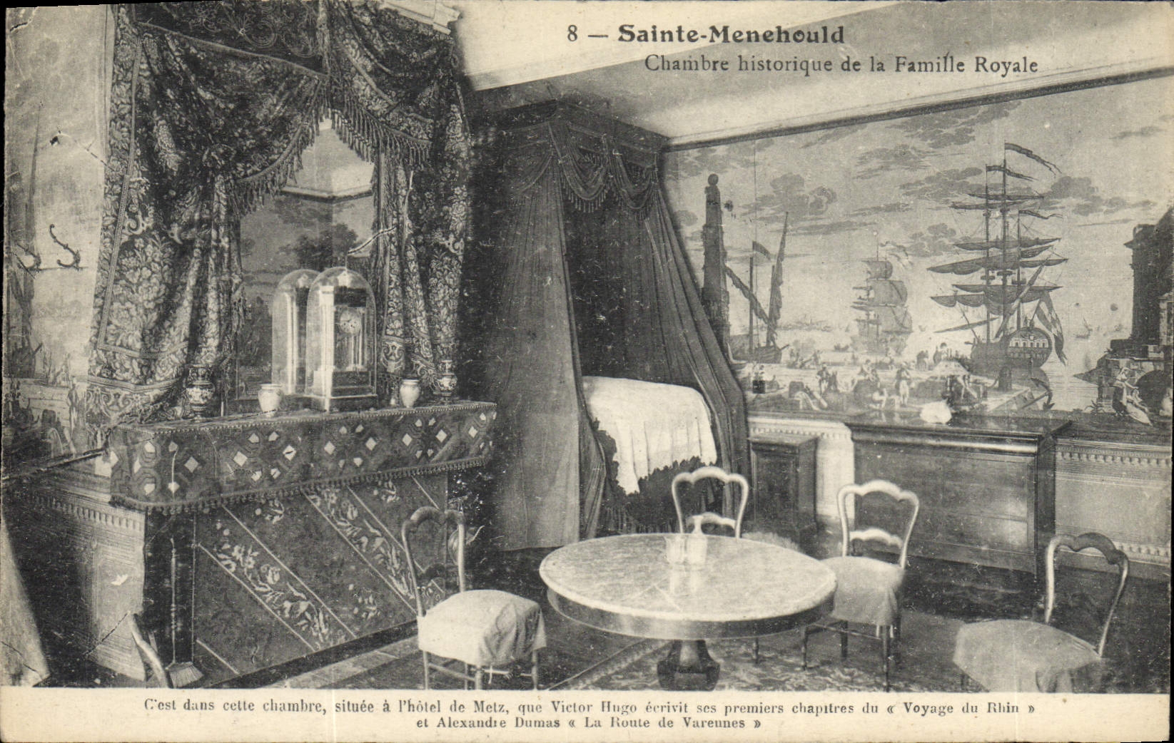 VINTAGE POSTCARD Sainte Historical Menehould room Of the Royal family