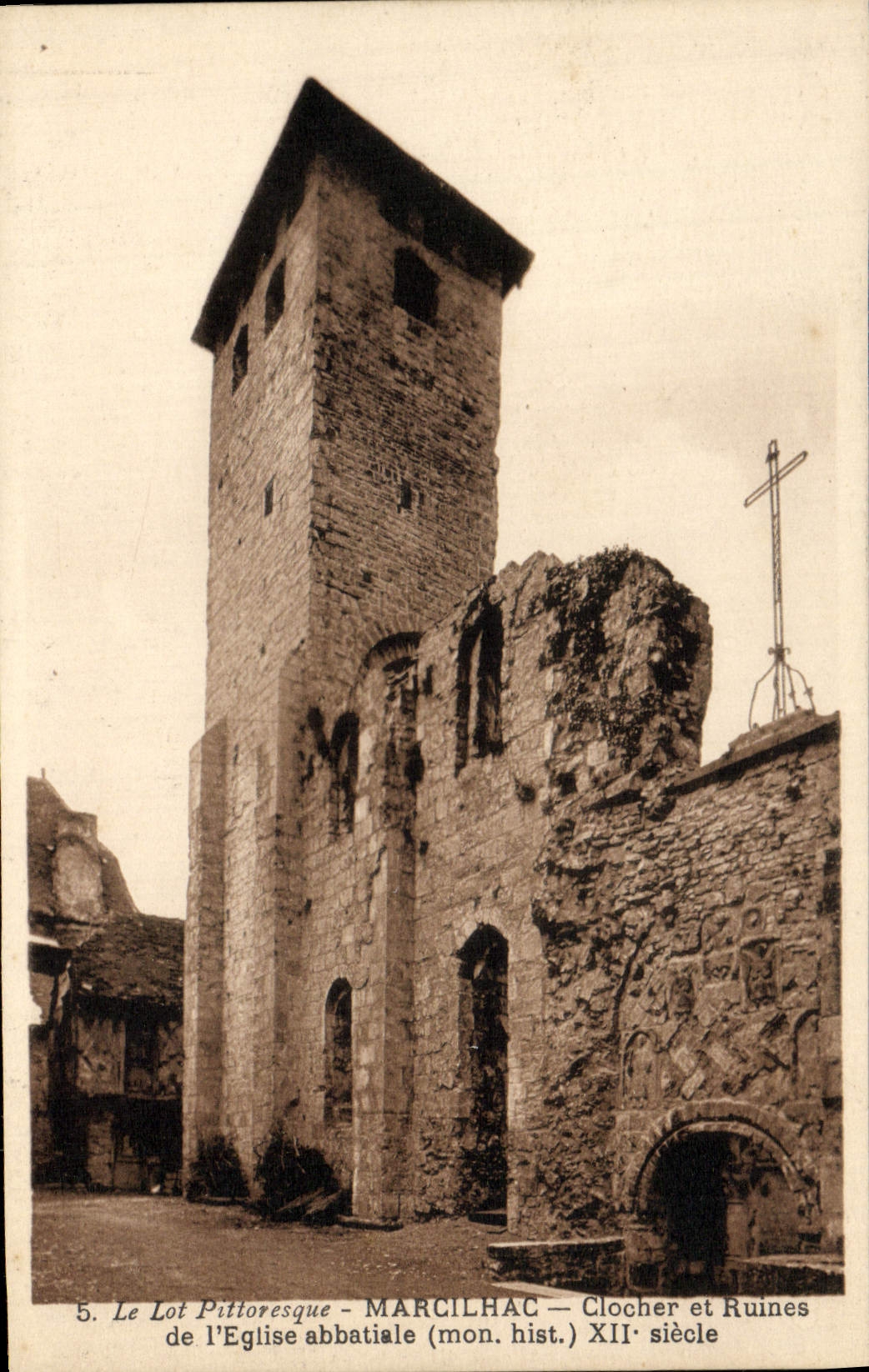 VINTAGE POSTCARD the Picturesque Batch Marcilhac Bell-tower And Ruines Of the Abbey church