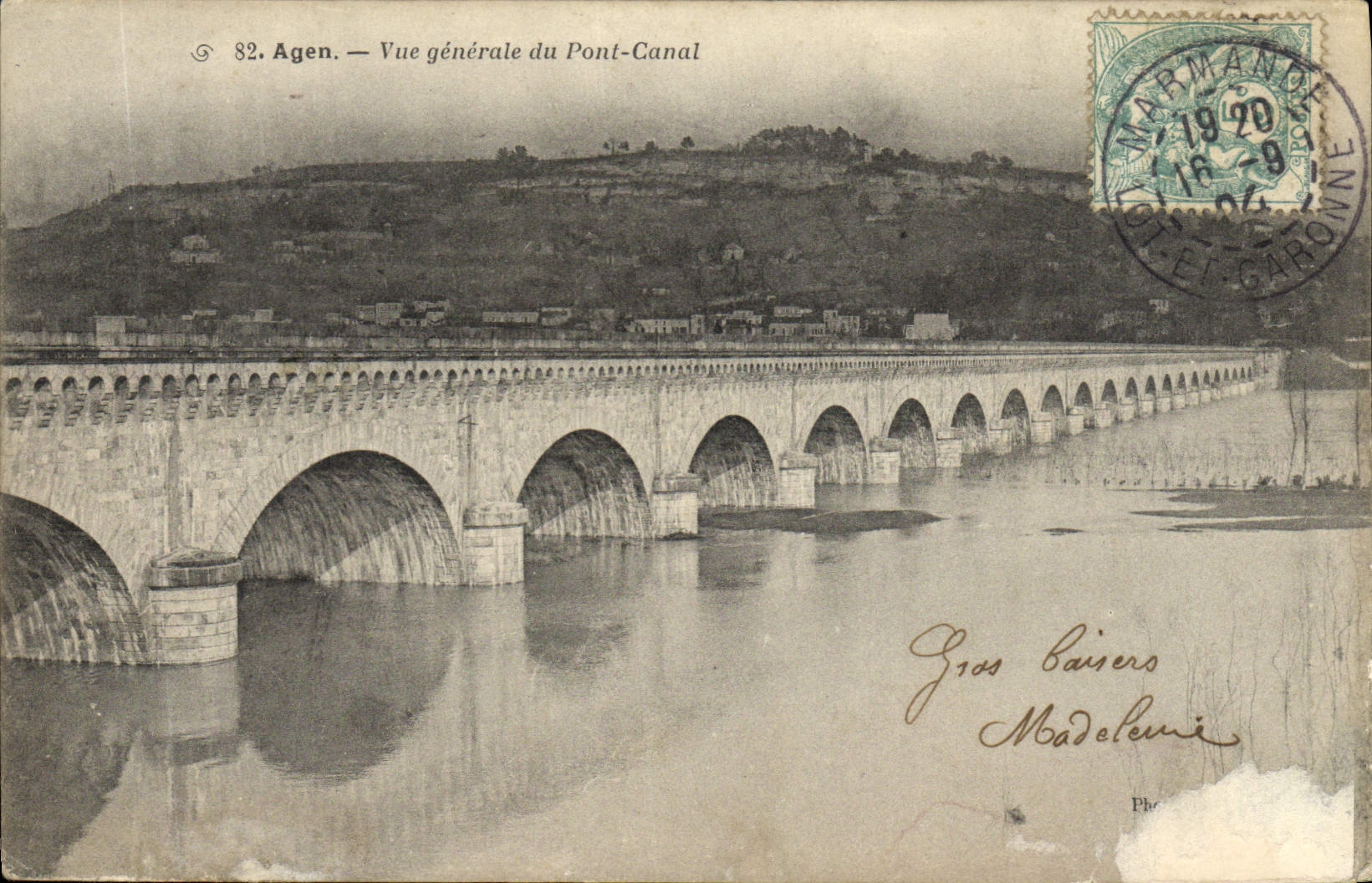 CPA Agen Vue Generale Du Pont Canal
