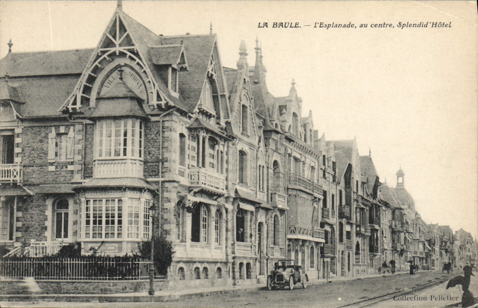VINTAGE POSTCARD La Baule the Esplanade In the Center Splendid hotel