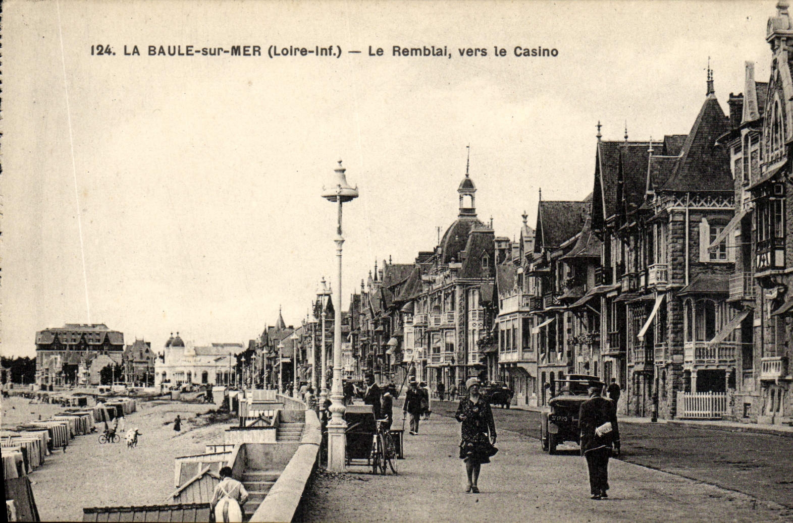 VINTAGE POSTCARD La Baule On Sea the Embankment Towards the Casino