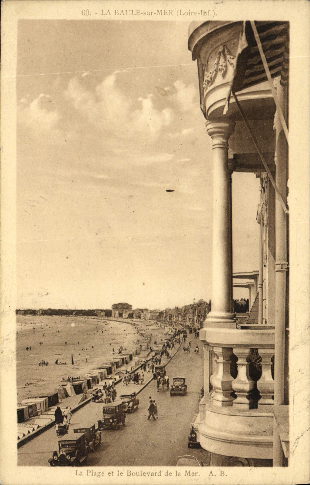 VINTAGE POSTCARD La Baule On Sea the Beach And the Boulevard Of the Sea