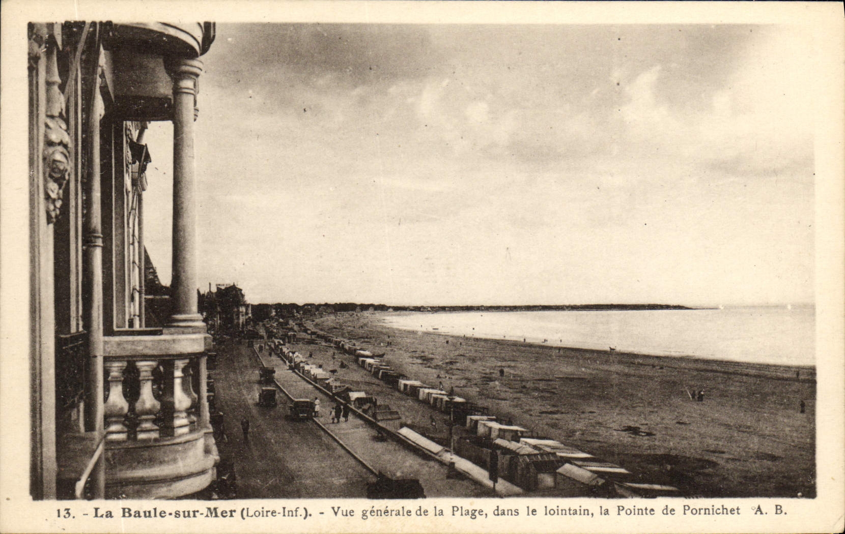 VINTAGE POSTCARD La Baule on Sea View Of the Beach the point of Pornichet