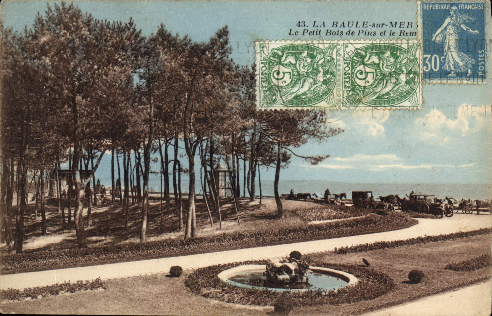 VINTAGE POSTCARD La Baule On Sea Glazing bar Of Pines
