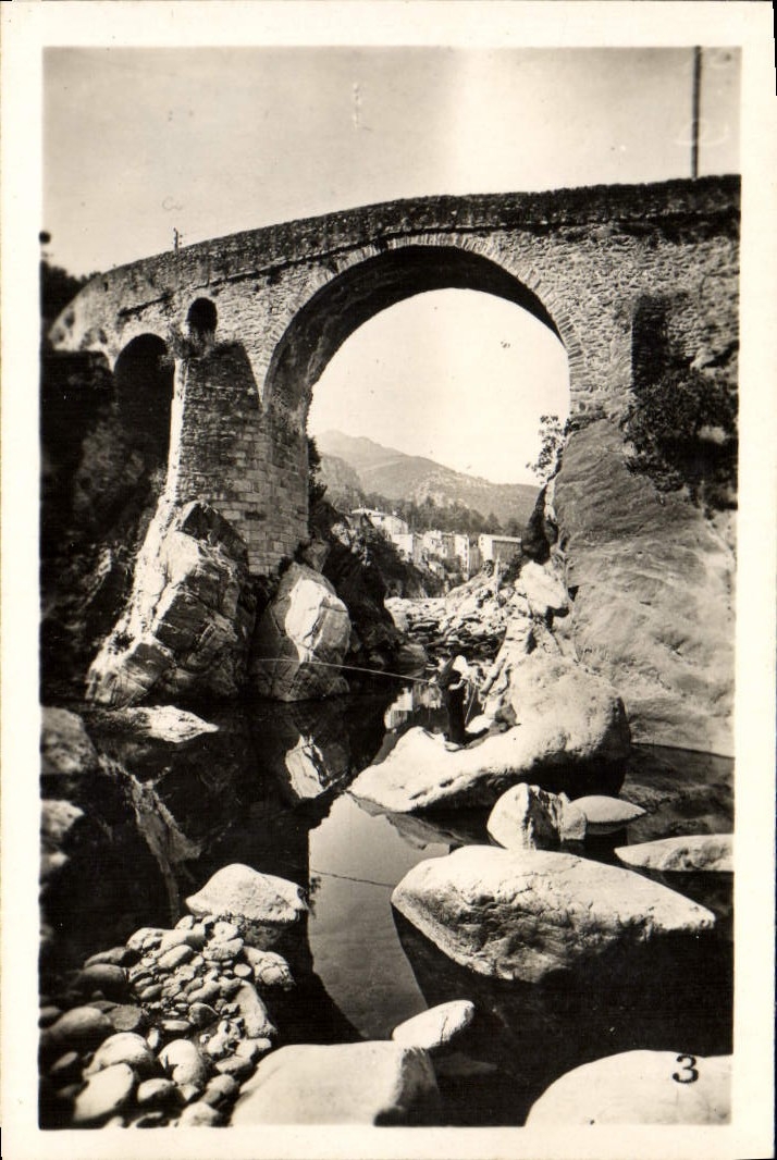 MODERN CARD the Old Bridge Surroundings of Amelie les Bains