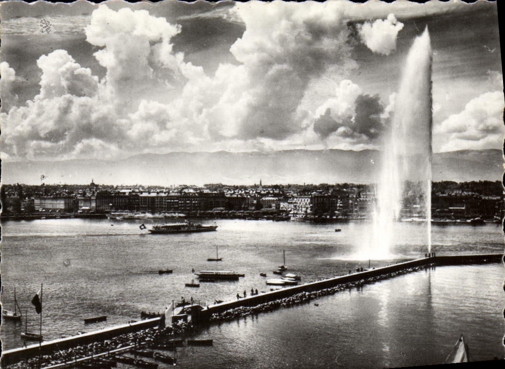 MODERN CARD Geneva the Water Roads And Jet