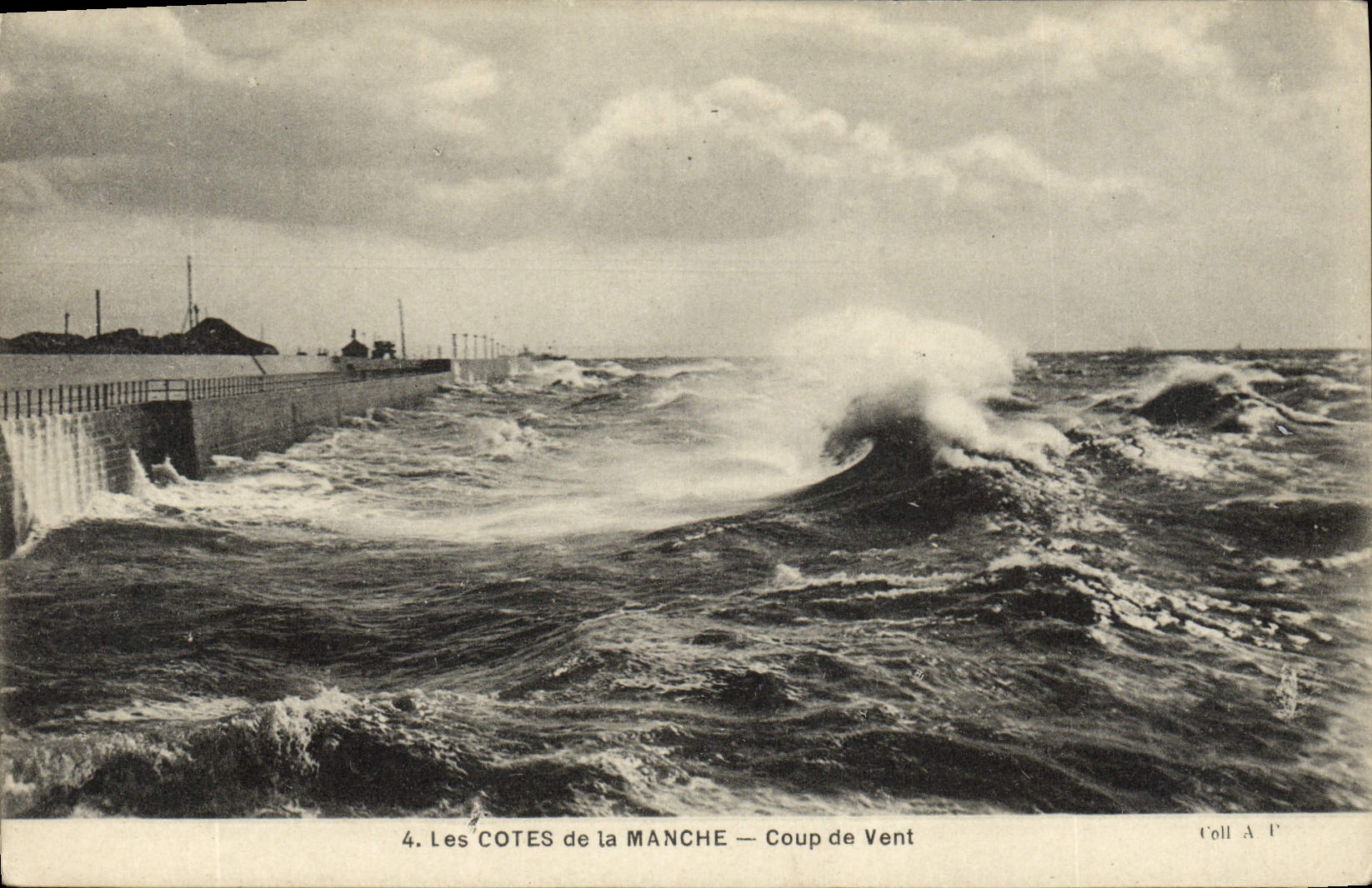 VINTAGE POSTCARD Dimensions Of the English Channel Strong gale
