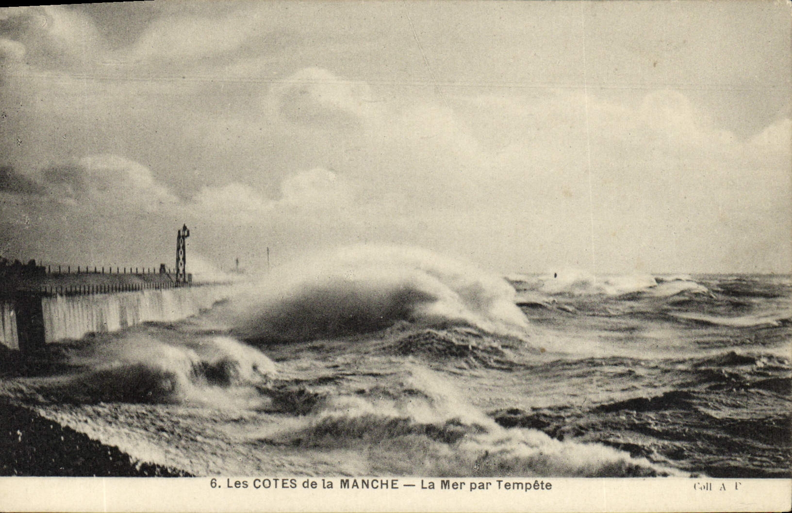VINTAGE POSTCARD Dimensions Of the English Channel Sea By Storm